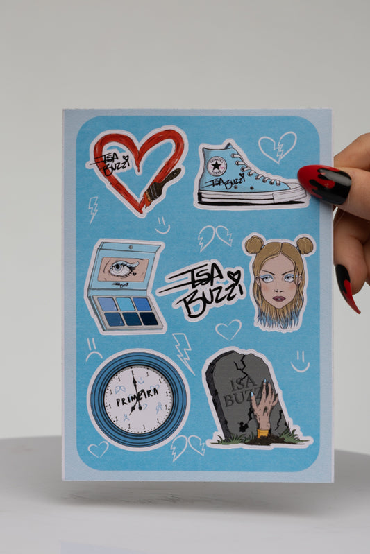 Cartela de Stickers (Adesivos) - Isa Buzzi